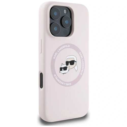Buy Karl Lagerfeld Silicone Double Heads And Circle MagSafe Apple iPhone 16 Pro pink - KLD21965 - {ean13} - Home Screen Store Europe