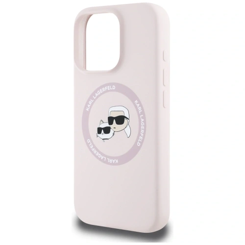 Kup Karl Lagerfeld Silikonové dvojité hlavy a kruh MagSafe Apple iPhone 16 Pro růžový - KLD21965 - {ean13} - Sklep Home Screen