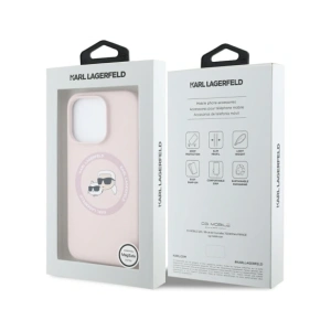 Kup Etui Karl Lagerfeld Silicone Double Heads And Circle MagSafe do Apple iPhone 16 Pro różowy - KLD21965 - {ean13} - Sklep Home Screen