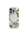 Kup Guess Flori Strălucitoare Butoane Triunghi MagSafe Apple iPhone 16 Pro alb - GUE4411 - {ean13} - Sklep Home Screen