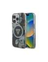 Guess Glitter Flowers Triangle Buttons MagSafe Apple iPhone 16 Pro black
