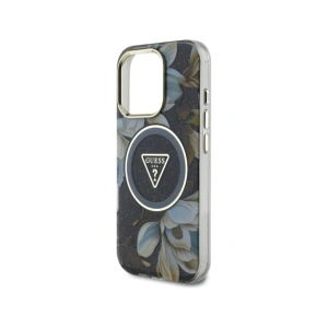 Kup Etui Guess Glitter Flowers Triangle Buttons MagSafe do Apple iPhone 16 Pro czarny - GUE4412 - {ean13} - Sklep Home Screen