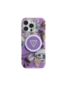 Buy Guess Glitter Flowers Triangle Buttons MagSafe Apple iPhone 16 Pro purple - GUE4413 - {ean13} - Home Screen Store Europe
