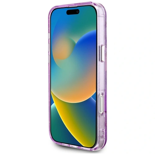 Kup Guess Glitzerblumen Dreiecks Knöpfe MagSafe Apple iPhone 16 Pro lila - GUE4413 - {ean13} - Sklep Home Screen