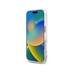Kup Guess Glitrové květiny trojúhelníkové tlačítka MagSafe Apple iPhone 16 Pro Max bílý - GUE4414 - {ean13} - Sklep Home Screen