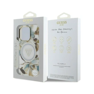 Kup Etui Guess Glitter Flowers Triangle Buttons MagSafe do Apple iPhone 16 Pro Max biały - GUE4414 - {ean13} - Sklep Home Screen