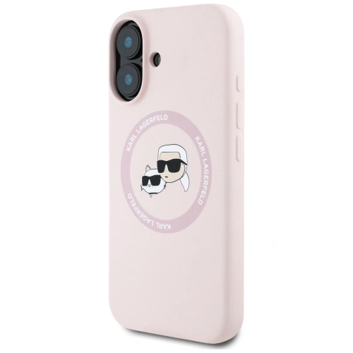 Kup Karl Lagerfeld Silikonové dvojité hlavy a kruh MagSafe Apple iPhone 16 růžový - KLD21966 - {ean13} - Sklep Home Screen