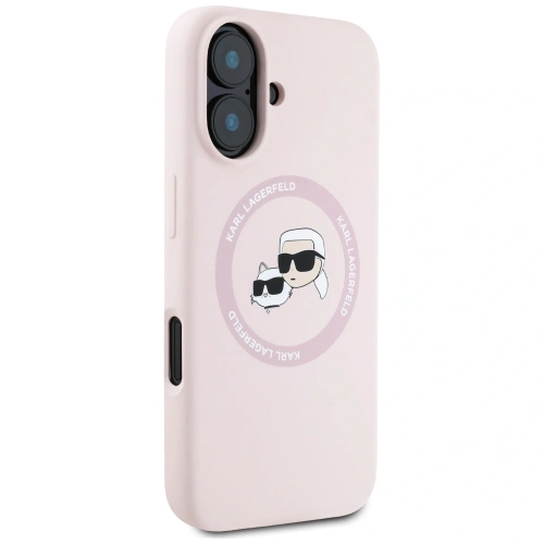 Kup Karl Lagerfeld Capete Duble din Silicon și Cerc MagSafe Apple iPhone 16 roz - KLD21966 - {ean13} - Sklep Home Screen