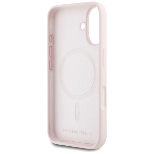 Kup Karl Lagerfeld Silikon Doppelköpfe und Kreis MagSafe Apple iPhone 16 pink - KLD21966 - {ean13} - Sklep Home Screen