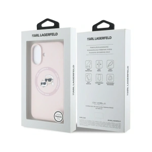 Kup Karl Lagerfeld Szilikon dupla fejek és kör alakú MagSafe Apple iPhone 16 rózsaszín - KLD21966 - {ean13} - Sklep Home Screen