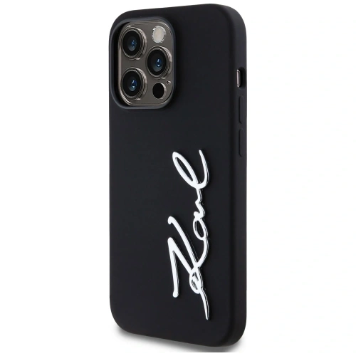 Buy Karl Lagerfeld Silicone Metal Script Logo Apple iPhone 14 Pro black - KLD21967 - {ean13} - Home Screen Store Europe