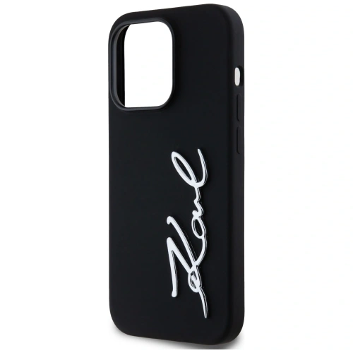 Buy Karl Lagerfeld Silicone Metal Script Logo Apple iPhone 14 Pro black - KLD21967 - {ean13} - Home Screen Store Europe