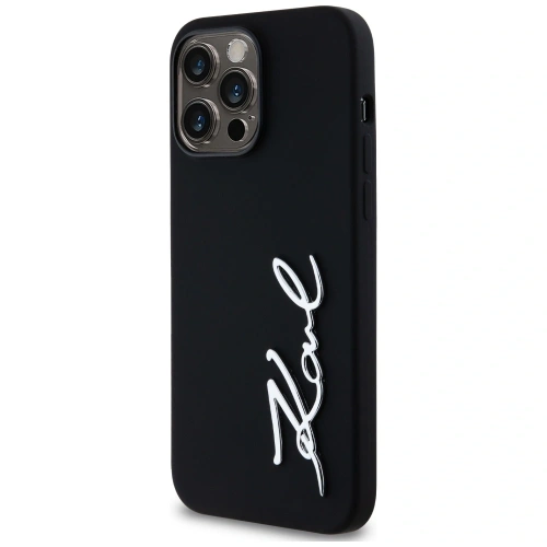 Kup Karl Lagerfeld Silikonový kovový nápisový logo Apple iPhone 14 Pro Max černý - KLD21968 - {ean13} - Sklep Home Screen