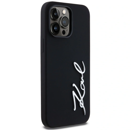 Kup Karl Lagerfeld Silikonový kovový nápisový logo Apple iPhone 14 Pro Max černý - KLD21968 - {ean13} - Sklep Home Screen