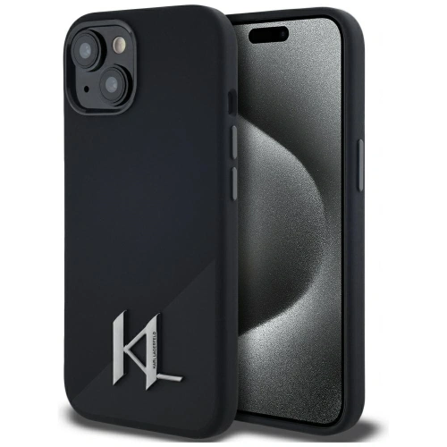 Kup Karl Lagerfeld Szilikon Árnyék Fém Inicial MagSafe Apple iPhone 15 fekete - KLD21969 - {ean13} - Sklep Home Screen