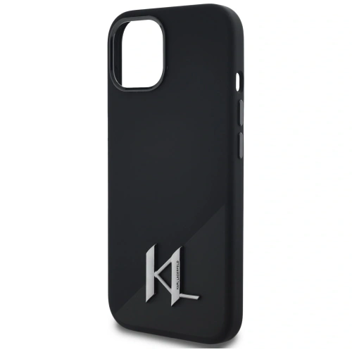 Kup Karl Lagerfeld Silikon Schatten Metall Initial MagSafe Apple iPhone 15 schwarz - KLD21969 - {ean13} - Sklep Home Screen