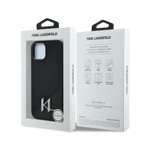 Kup Etui Karl Lagerfeld Silicone Shadow Metal Initial MagSafe do Apple iPhone 15 czarny - KLD21969 - {ean13} - Sklep Home Screen