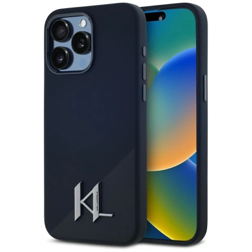 Kup Karl Lagerfeld Silikon Schatten Metall Initial MagSafe Apple iPhone 15 Pro schwarz - KLD21970 - {ean13} - Sklep Home Screen