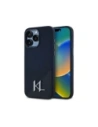 Karl Lagerfeld Umbră de silicon Metal Initial MagSafe Apple iPhone 15 Pro negru