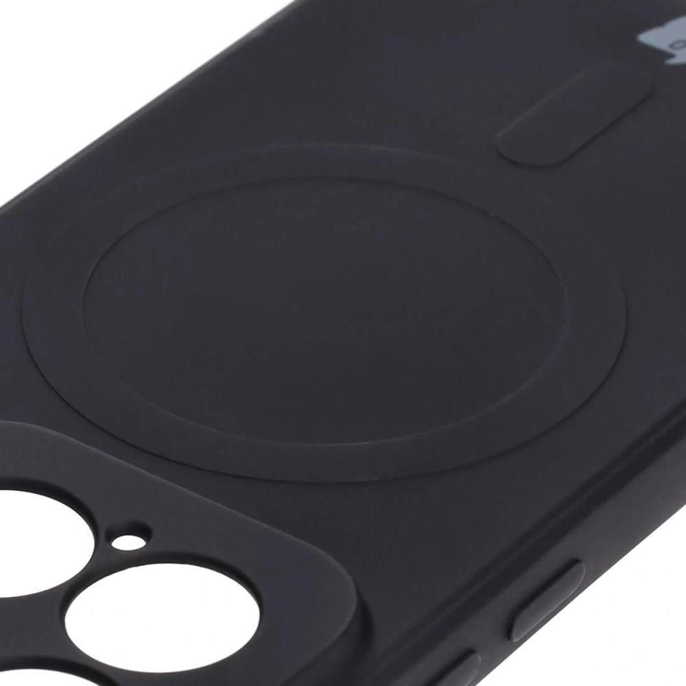 Silikonowe etui z pierścieniem magnetycznym Bizon Case Silicone Magnetic Sq do Xiaomi 15 czarne