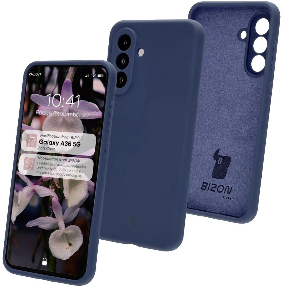 Silikonowe etui Bizon Soft Case do Samsung Galaxy A36 5G ciemnoniebieskie