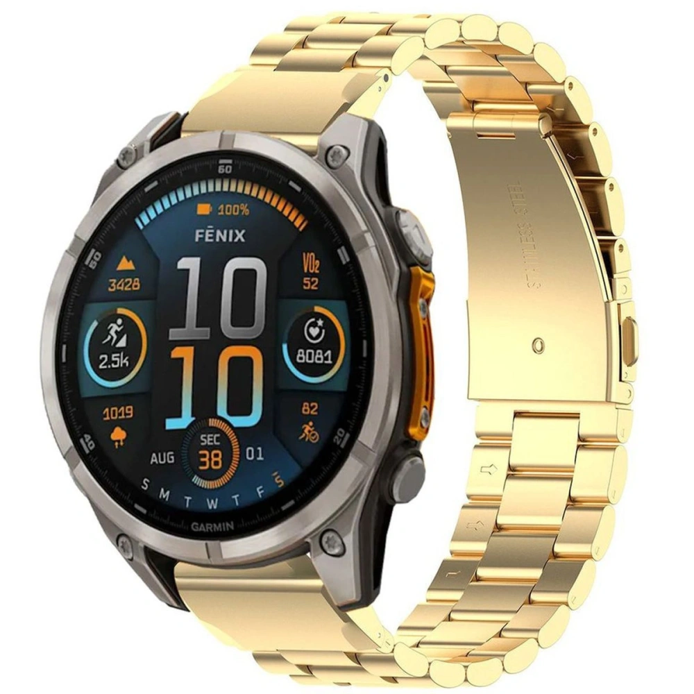 Pasek ze stali nierdzewnej Bizon Strap Watch Aura do Smartwatcha 22 mm złoty