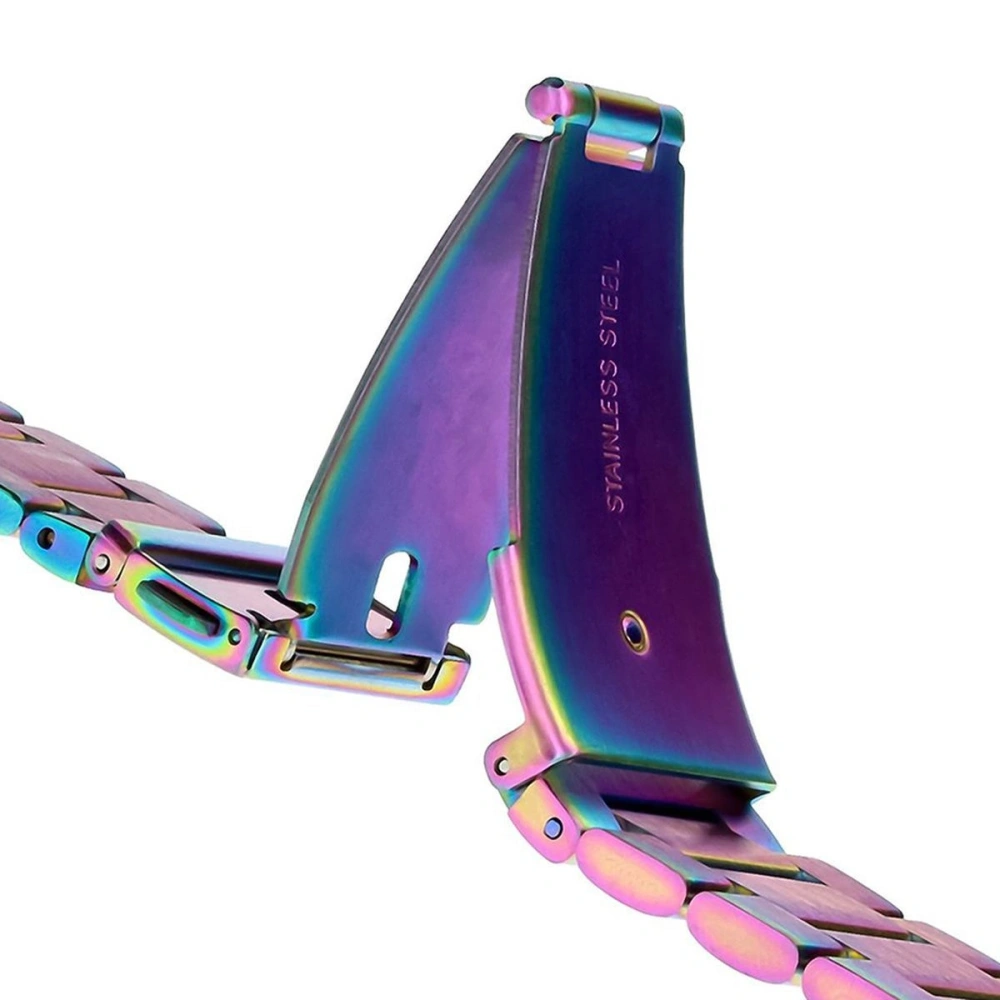 Pasek ze stali nierdzewnej Bizon Strap Watch Aura do Smartwatcha 22 mm tęczowy