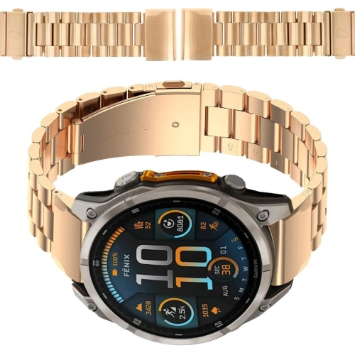Kup Pasek ze stali nierdzewnej Bizon Strap Watch Aura do Smartwatcha 22 mm różowozłoty - BIZ8658 - {ean13} - Sklep Home Screen
