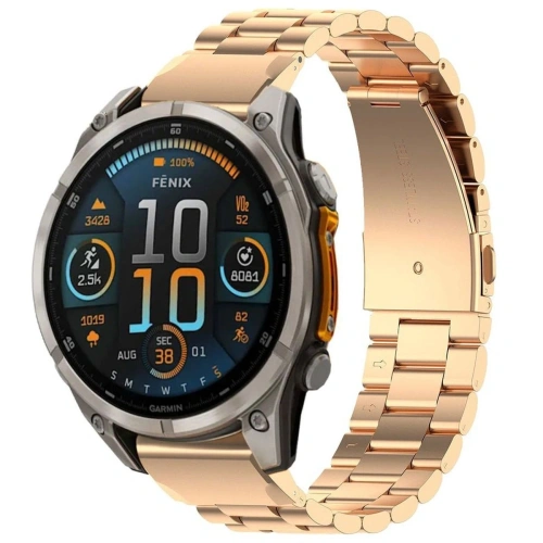 Kup Pasek ze stali nierdzewnej Bizon Strap Watch Aura do Smartwatcha 22 mm różowozłoty - BIZ8658 - {ean13} - Sklep Home Screen
