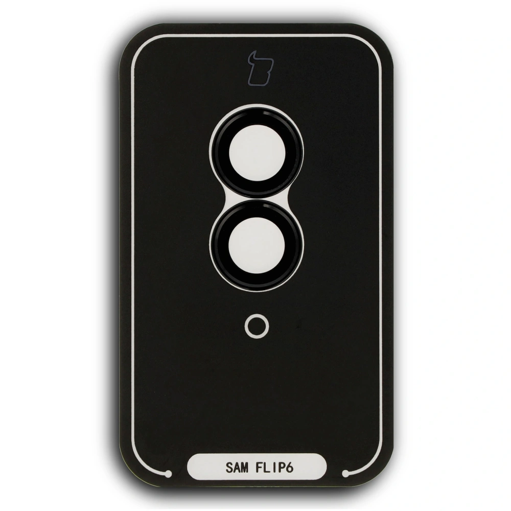 Szkło hartowane na aparat z aplikatorem Bizon Glass Snap Lens do Samsung Galaxy Z Flip6 / 7 FE czarna ramka