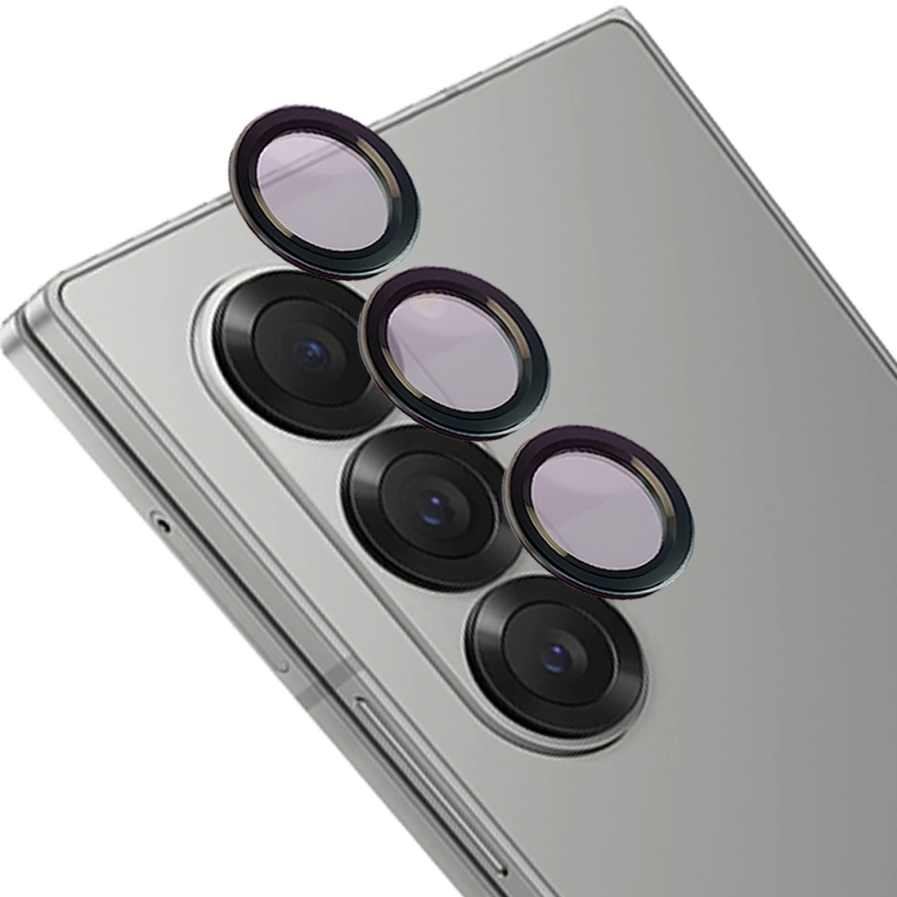 Szkło hartowane na aparat z aplikatorem Bizon Glass Snap Lens do Samsung Galaxy Z Fold6 czarna ramka