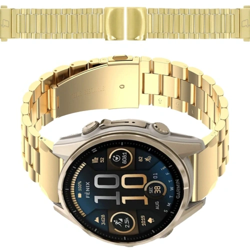 Kup Pasek ze stali nierdzewnej Bizon Strap Watch Aura do Smartwatcha 20 mm złoty - BIZ8668 - {ean13} - Sklep Home Screen