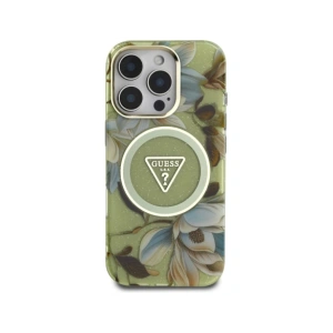 Kup Etui Guess Glitter Flowers Triangle Buttons MagSafe do Apple iPhone 16 Pro zielony - GUE4418 - {ean13} - Sklep Home Screen