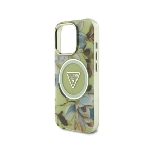 Kup Etui Guess Glitter Flowers Triangle Buttons MagSafe do Apple iPhone 16 Pro zielony - GUE4418 - {ean13} - Sklep Home Screen