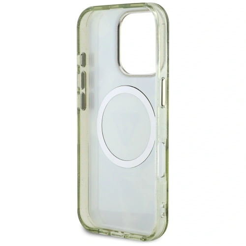 Buy Guess Glitter Flowers Triangle Buttons MagSafe Apple iPhone 16 Pro green - GUE4418 - {ean13} - Home Screen Store Europe