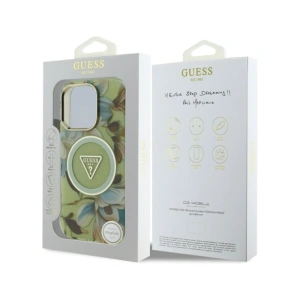 Kup Etui Guess Glitter Flowers Triangle Buttons MagSafe do Apple iPhone 16 Pro zielony - GUE4418 - {ean13} - Sklep Home Screen