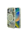 Guess Csillogó Virágok Háromszög Gombok MagSafe Apple iPhone 16 zöld