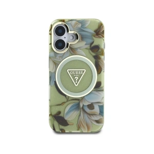 Kup Guess Glitzerblumen Dreieck Knöpfe MagSafe Apple iPhone 16 grün - GUE4419 - {ean13} - Sklep Home Screen