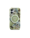 Kup Etui Guess Glitter Flowers Triangle Buttons MagSafe do Apple iPhone 16 zielony - GUE4419 - {ean13} - Sklep Home Screen