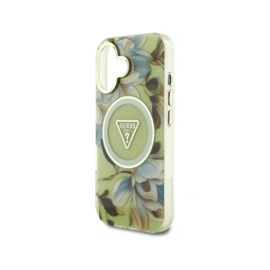Kup Guess Glitzerblumen Dreieck Knöpfe MagSafe Apple iPhone 16 grün - GUE4419 - {ean13} - Sklep Home Screen
