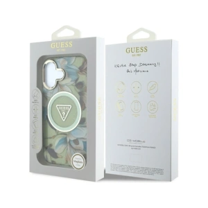 Kup Guess Csillogó Virágok Háromszög Gombok MagSafe Apple iPhone 16 zöld - GUE4419 - {ean13} - Sklep Home Screen