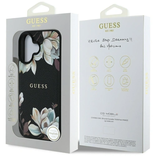Kup Guess Részletes Nyomtatott Virág Minta MagSafe Apple iPhone 16 fekete - GUE4420 - {ean13} - Sklep Home Screen