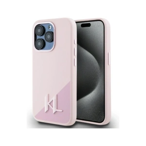 Kup Karl Lagerfeld Silikon Schatten Metall Initial MagSafe Apple iPhone 15 Pro rosa - KLD21973 - {ean13} - Sklep Home Screen