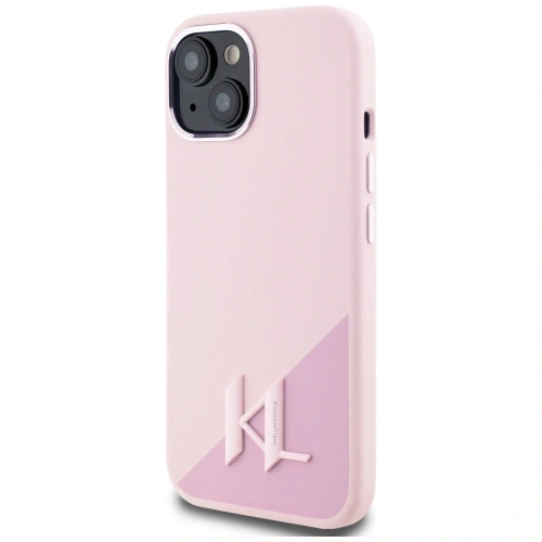 Kup Etui Karl Lagerfeld Silicone Shadow Metal Initial MagSafe do Apple iPhone 15 różowy - KLD21974 - {ean13} - Sklep Home Screen
