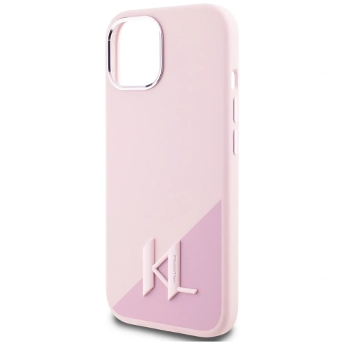 Buy Karl Lagerfeld Silicone Shadow Metal Initial MagSafe Apple iPhone 15 pink - KLD21974 - {ean13} - Home Screen Store Europe