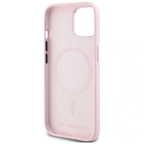 Buy Karl Lagerfeld Silicone Shadow Metal Initial MagSafe Apple iPhone 15 pink - KLD21974 - {ean13} - Home Screen Store Europe