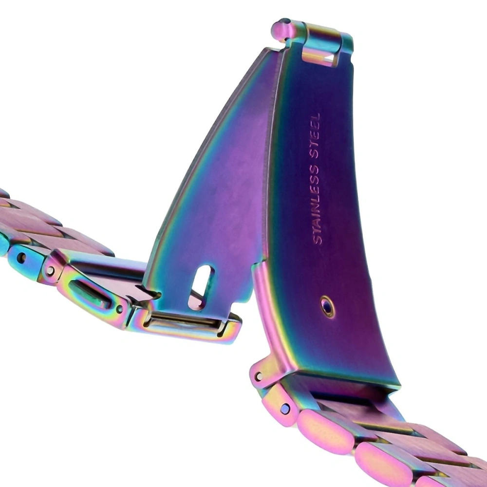 Pasek ze stali nierdzewnej Bizon Strap Watch Aura do Smartwatcha 20 mm tęczowy