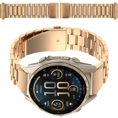 Kup Pasek ze stali nierdzewnej Bizon Strap Watch Aura do Smartwatcha 20 mm różowozłoty - BIZ8670 - {ean13} - Sklep Home Screen