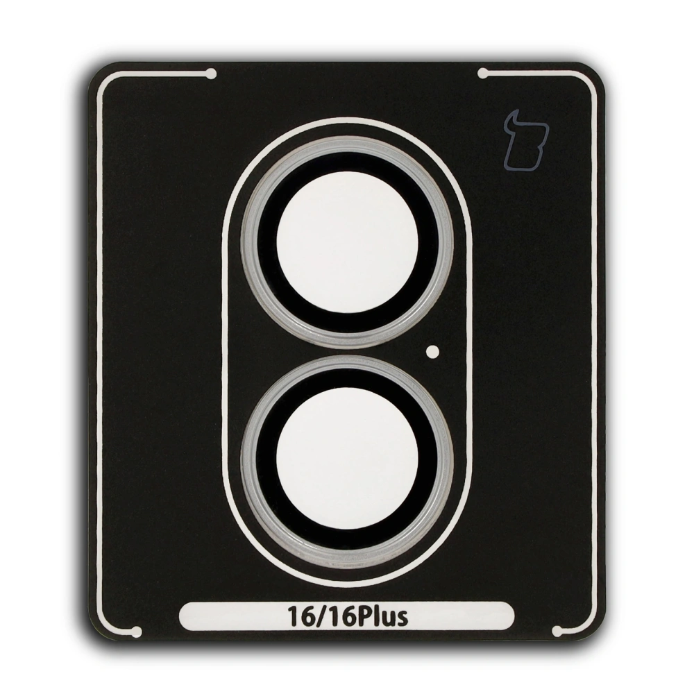 Szkło na aparat z aplikatorem Bizon Glass Snap Lens do Apple iPhone 16 / 16 Plus srebrna ramka