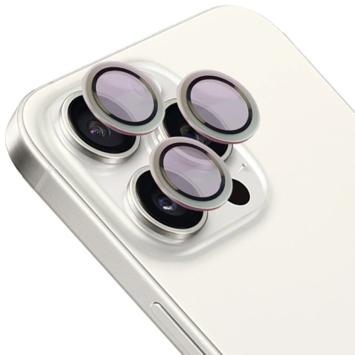 Kup Szkło na aparat z aplikatorem Bizon Glass Snap Lens do Apple iPhone 15 Pro / 15 Pro Max srebrna ramka - BIZ8673 - {ean13} - Sklep Home Screen